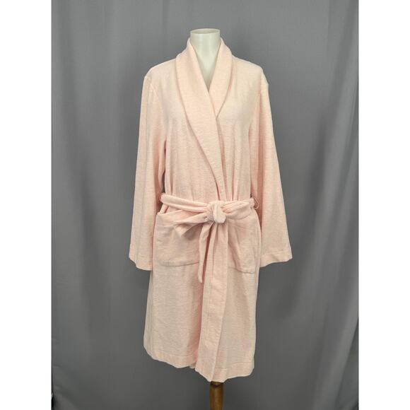 Hanro Bathrobe Womens Small Belted Shawl Collar Terry Robe Fleece Lined Lounge - Picture 2 of 12